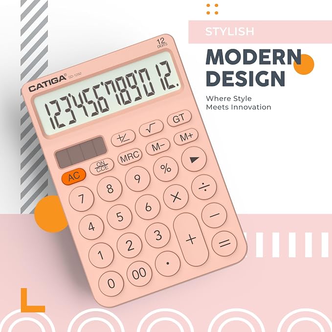 CATIGA 12 Digit Desktop Calculator Basic Desk Calculator - Image 6