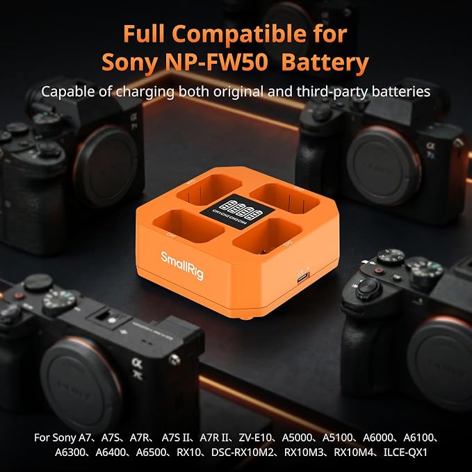 SmallRig NP-FW50 4-Channel Camera Battery Charger - Image 4