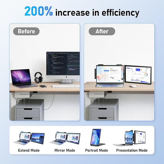 Laptop Screen Extender, Plug and Play Screen Portable Extended Monitor - Image 3