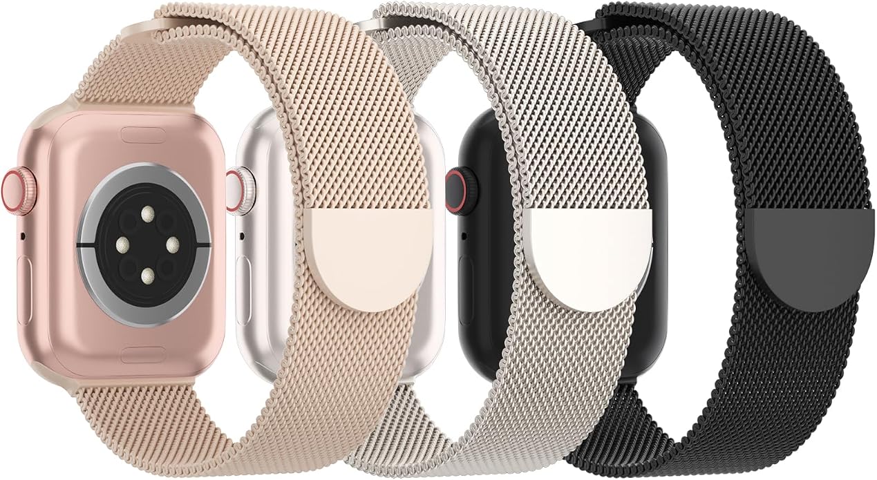 3 Pack Mesh Metal Band Compatible by Steezrd