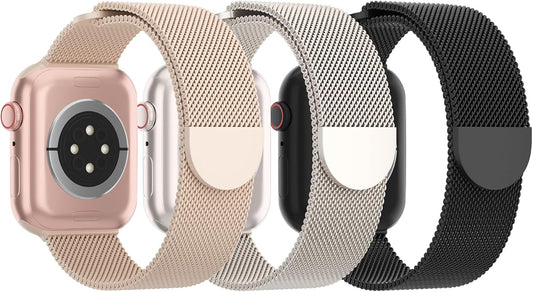 3 Pack Mesh Metal Band Compatible by Steezrd
