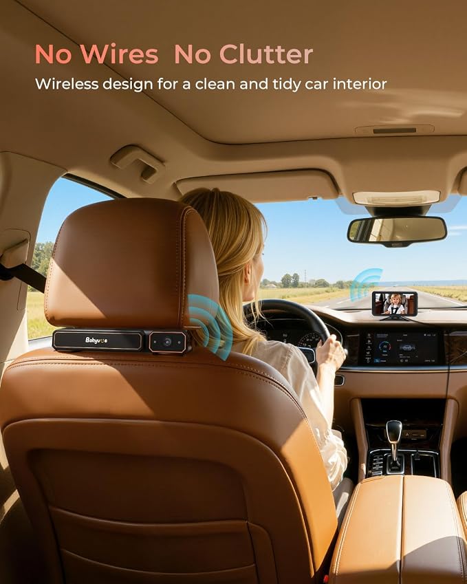 Babyvue BV6 Wireless Baby Car Camera Fast Setup, No Wiring Car Baby Monitor | - Image 2