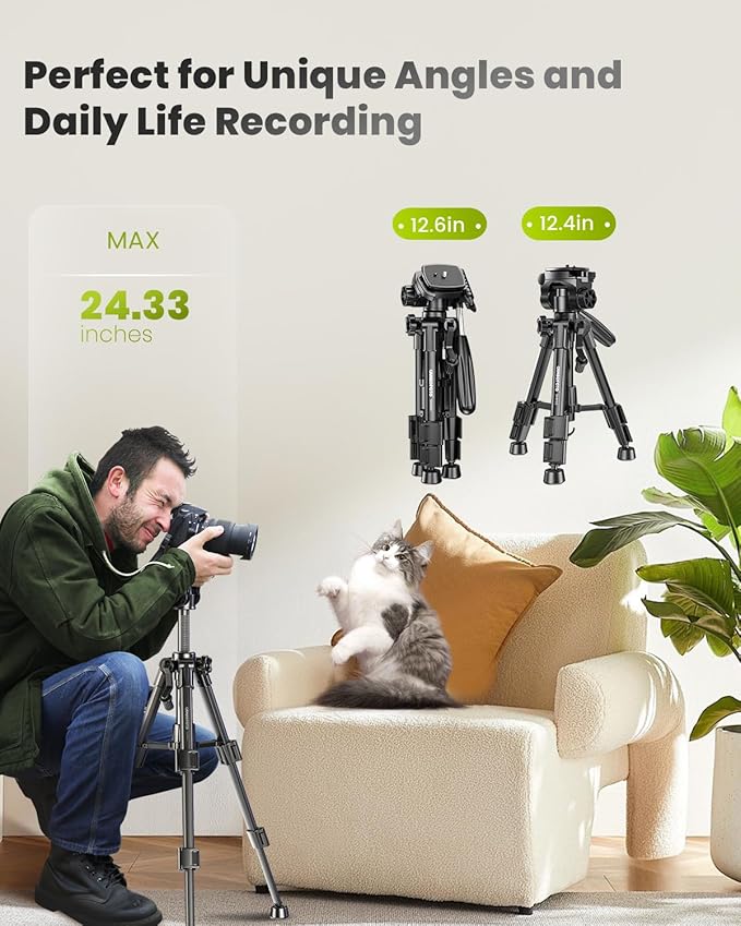 CAMBOFOTO 30"-Camera-Tripod, Porfessional Aluminum Heavy Duty Tripod Stand - Image 7