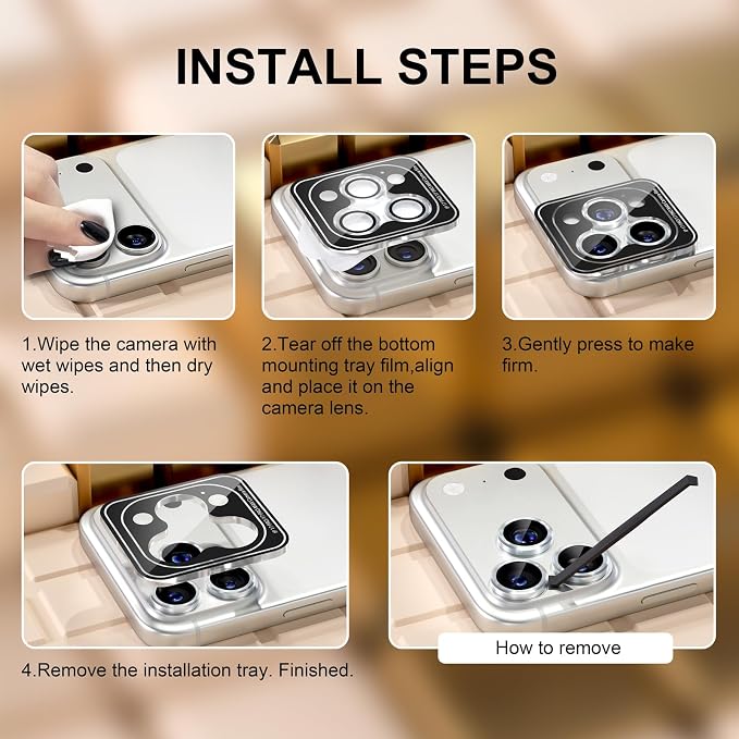 Misea Compatible for iPhone 17 Pro/iPhone 17 Pro Max Camera Lens Protector - Image 7