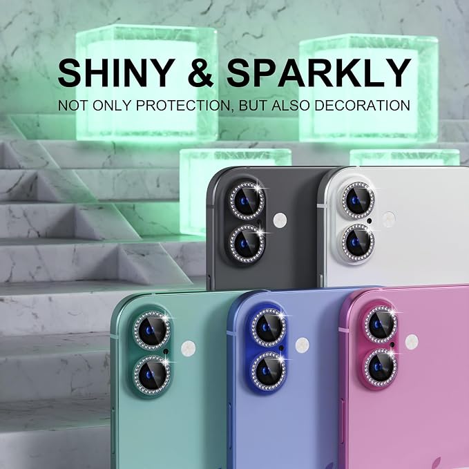 Choiche Compatible for iPhone 16 /iPhone 16 Plus Camera Lens Protector Bling - Image 7