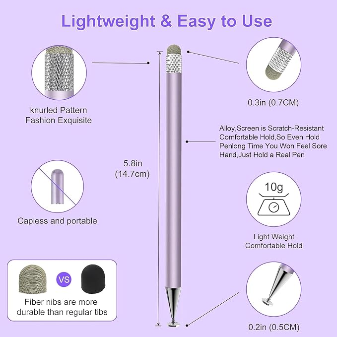 Stylus, Stylus Pen for Touchscreen, 2-in-1 Tip for Nintendo Switch | Disc & - Image 3