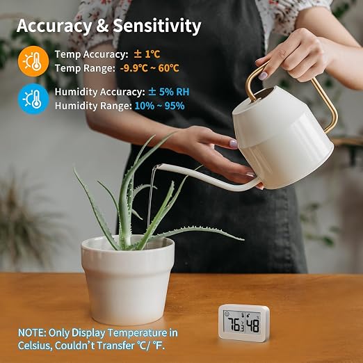 DOOMAY Mini Hygrometer Indoor Thermometer, Digital Humidity Gauge - Image 3