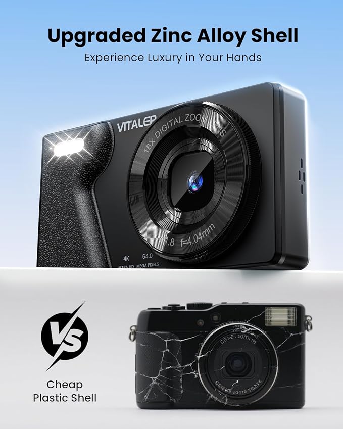 Digital Camera with Front Rear Lens, Autofocus 64MP 4K Camera - Image 5