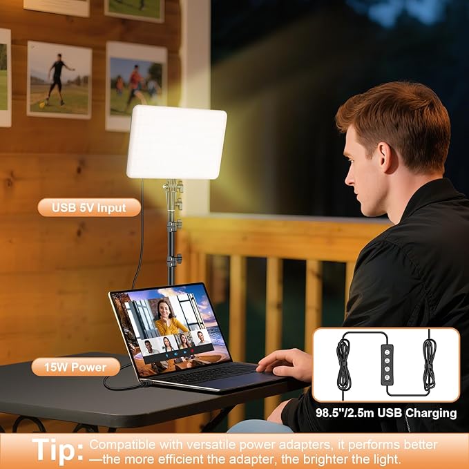 1-Pack LED Video Lighting Kit, Anautin 15W/1700Lux Photography Lighting - Image 6