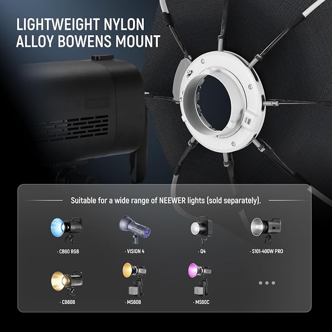 NEEWER 35.4'' Octagonal Softbox, Quick Release Parabolic Soft Box - Image 7