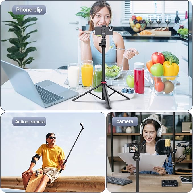 ULANZI 81" Tall Tripod for Camera&Phone, Extendable Aluminum Light Stand - Image 6