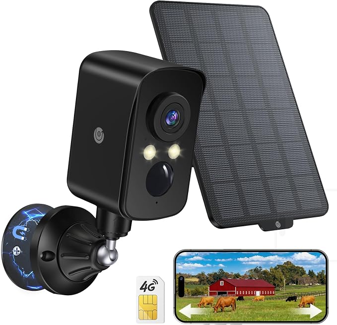 4G LTE Cellular Security Camera Wireless Outdoor, No WiFi Needed, 300° Pan by Proectwhatmatters