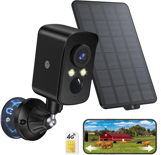 4G LTE Cellular Security Camera Wireless Outdoor, No WiFi Needed, 300° Pan by Proectwhatmatters