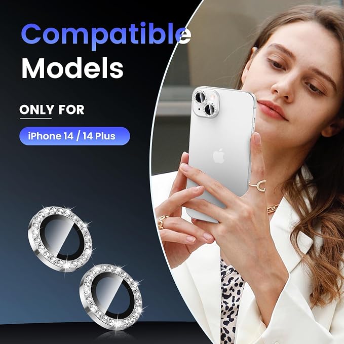 Tensea for iPhone 14 / iPhone 14 Plus Camera Lens Protector, 9H Tempered Glass - Image 2
