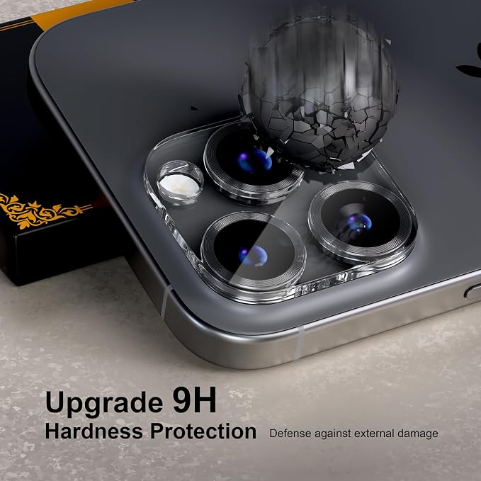 for 6 Pack iPhone 15 Pro/iPhone 15 Pro Max Camera Lens Protector 9H Tempered - Image 3