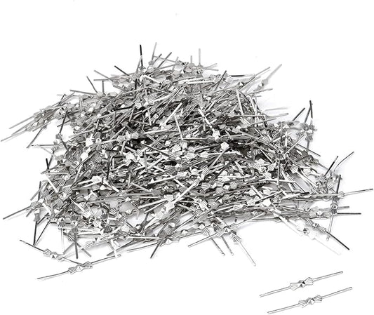 500PCS Metal Bright Silver Chandelier Crystal Clips, 1.57inch Total Length by Tighall