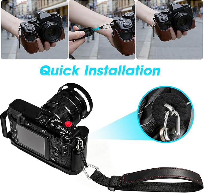 Camera Wrist Strap, Leather Camera Hand Strap - Image 3