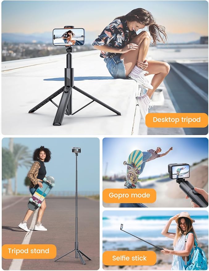 ANXRE 71" Phone Tripod, NT79 Extendable Selfie Stick - Image 5