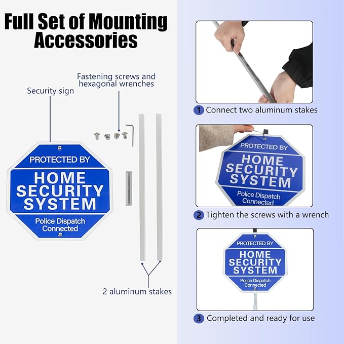 2-Pack Protected By Home Security System Signs - Image 4