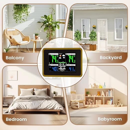 Weather Stations Wireless Indoor Outdoor Thermometer, Color Display Digital - Image 9