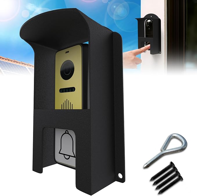 Metal Doorbell Cover Weatherproof, Doorbell Rain Cover, Anti Glare Doorbell by Laowu