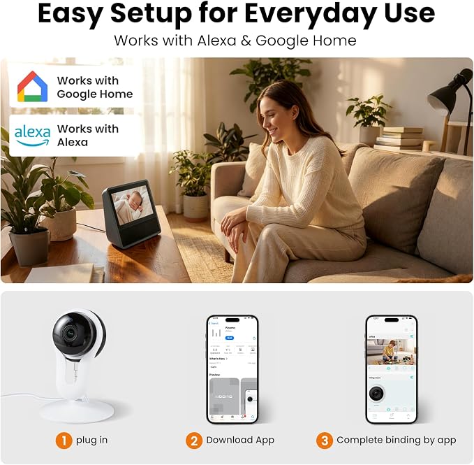 2 Pack Smart Indoor Home Camera, 2K WiFi Cameras - Image 7