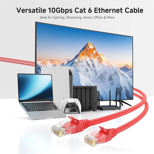 Cable Matters 10Gbps 5-Pack Snagless Cat 6 Ethernet Cable - 10ft - Image 2