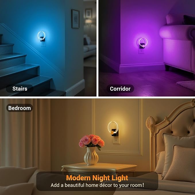 JandCase Night Light, 2 Pack Color Changing Night Lights Plug into Wall - Image 6