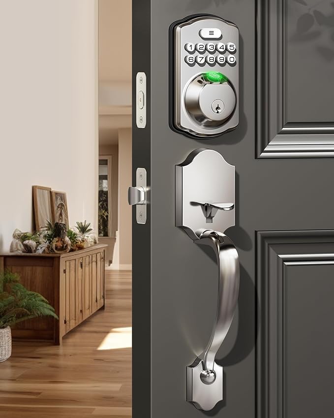 Veise Fingerprint Door Lock Set, Keyless Entry Door Lock, Front Handle Set by Veise