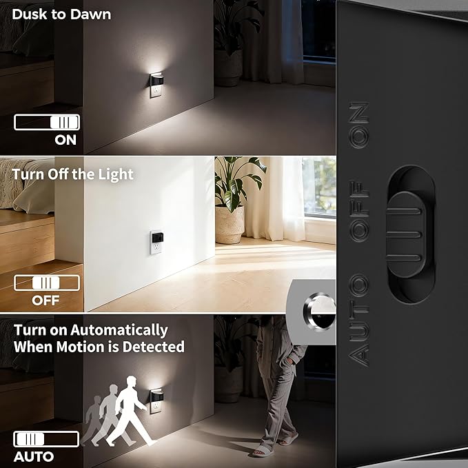 DORESshop LED Night Light, Night Lights Plug into Wall, 3 Mode Plug in Night - Image 3