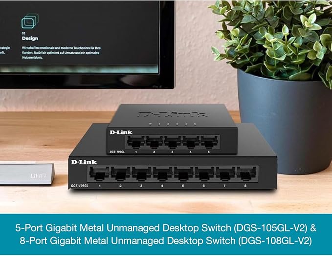 D-Link 8-Port Gigabit Unmanaged Ethernet Switch, Sturdy Metal - Image 7