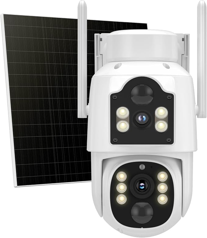 Hiseeu 4MP Dual Lens Wireless Solar Camera Outdoor by Hiseeu