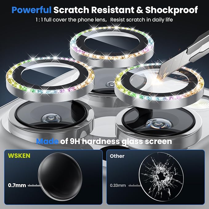 WSKEN for iPhone 16 Pro/iPhone 16 Pro Max Camera Lens Protector - Image 3