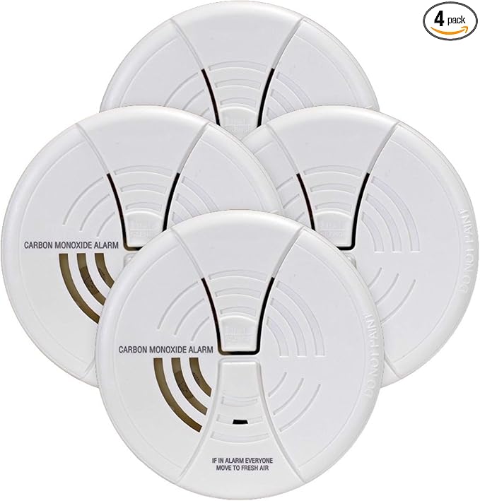 FIRST ALERT CO250B Family Gard Basics Carbon Monoxide Alarm 4-Pack | Battery by FirstAlert
