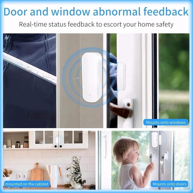 Smart WiFi Door/Window Sensor | Tuya Smart Alarm, Wireless Entry Detector - Image 5