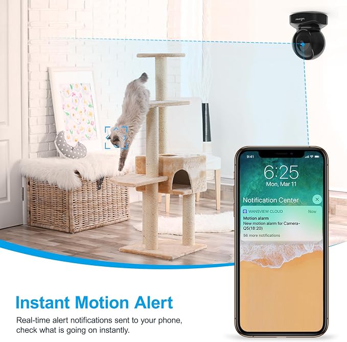 wansview Cameras for Home Security, 2K IP Camera, WiFi Home Indoor Camera for - Image 7