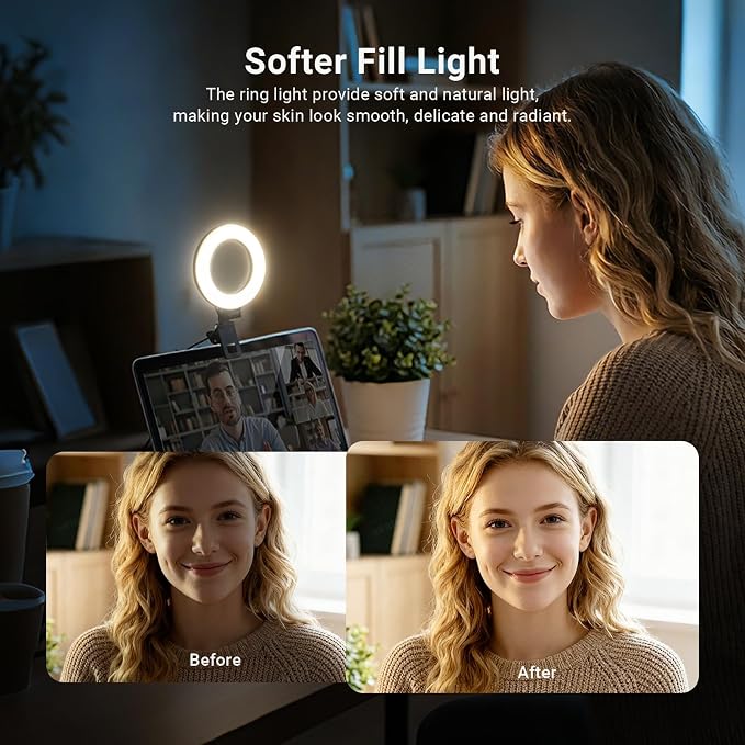 NEEWER Basic 5" Ring Light for Video Conference Lighting, Clip on Light Kit - Image 6