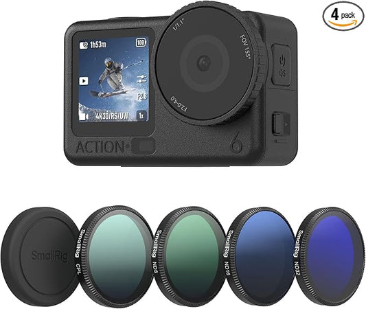 SmallRig ND Filter Kit for DJI Osmo Action 6, 5 Pack CPL ND8 ND16 ND32 Snap-On by SmallRig