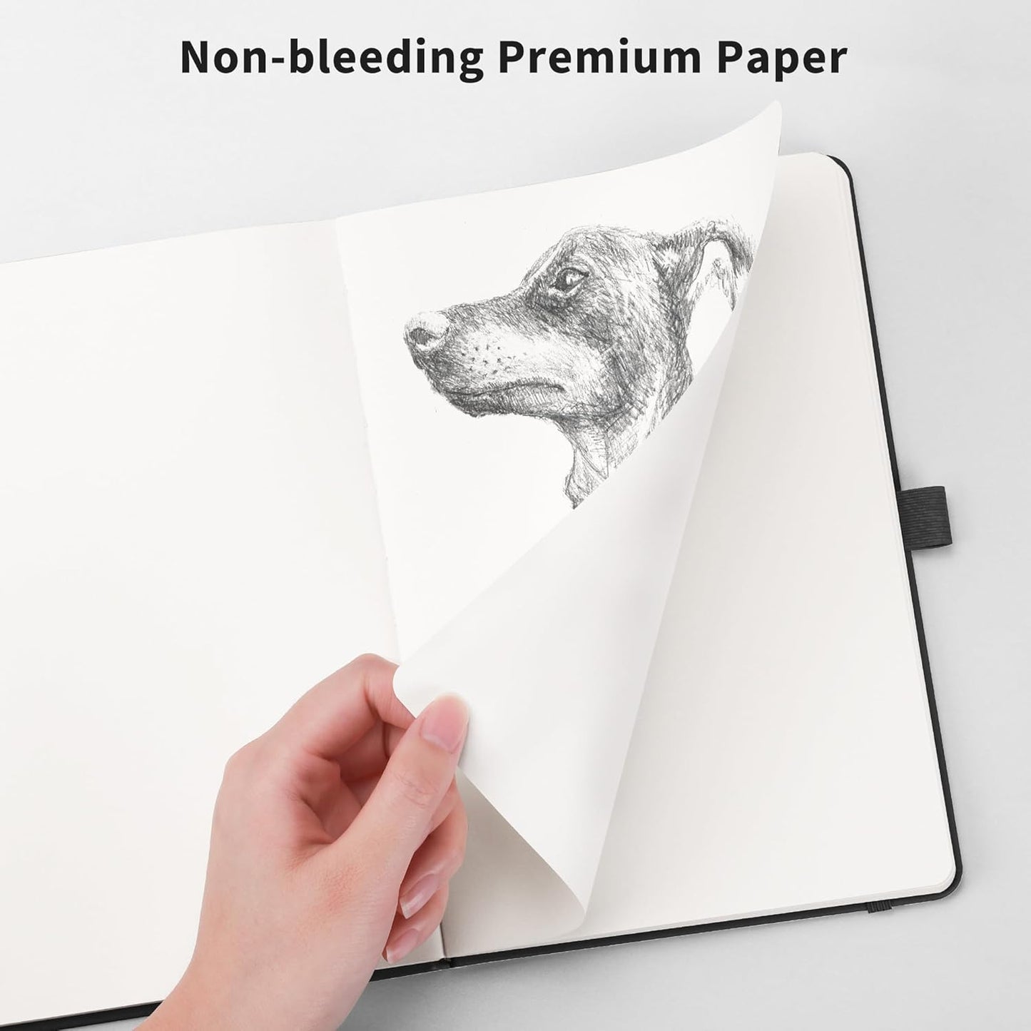 RETTACY Blank Journal Notebook, 2-Pack, 192 Pages per Pack, A5 Medium Size (5.7'' x 8.3''), Leather Hardcover, 100 GSM Thick Paper, for Sketching, Drawing, Painting (Black & Brown)