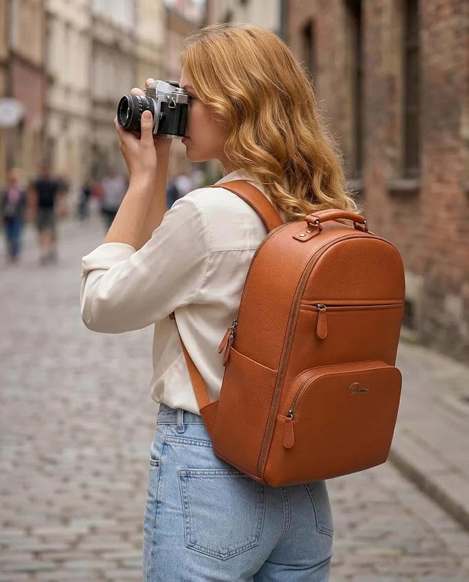 Camera Backpack Classic PU Leather - Image 2