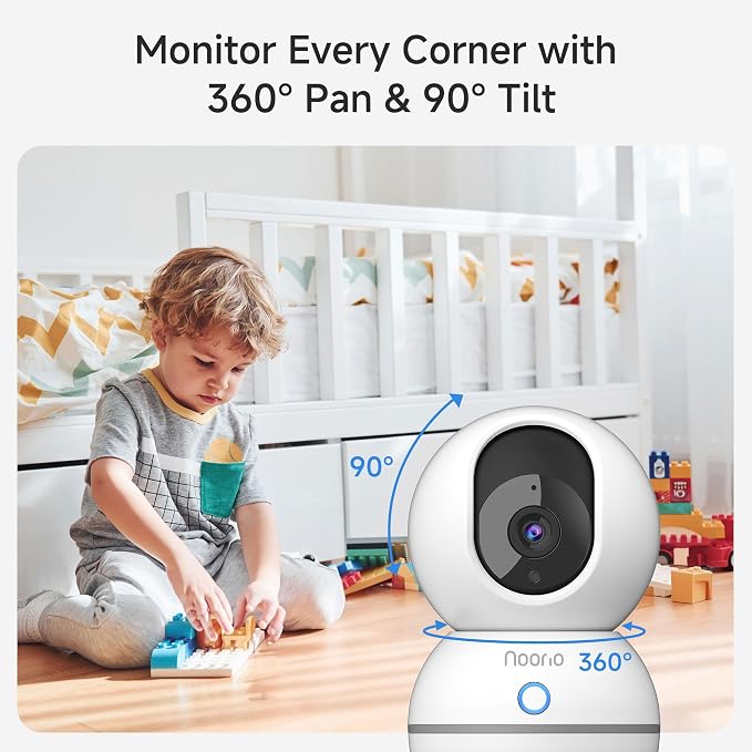 Noorio Security Camera 2K, Baby Monitor Dog Camera 360-degree - Image 6