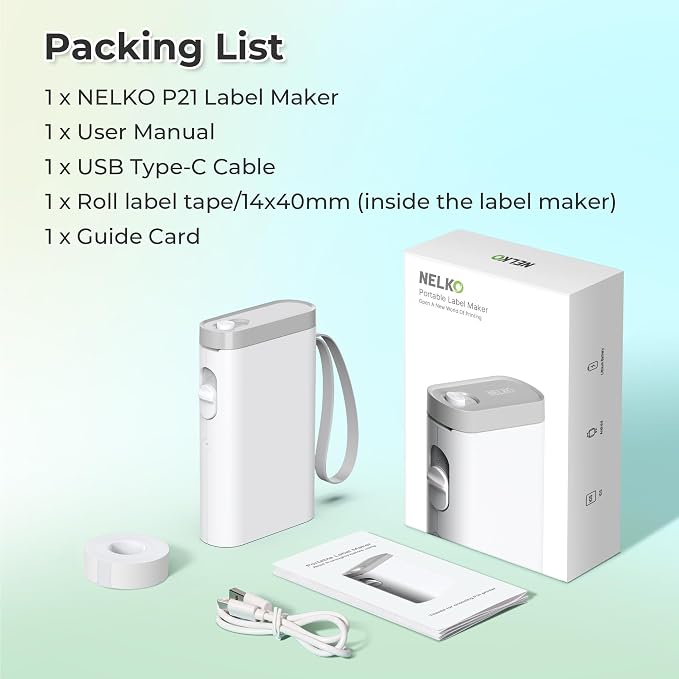Nelko Label Maker Machine with Tape, P21 Bluetooth Label Printer, Wireless Mini - Image 8