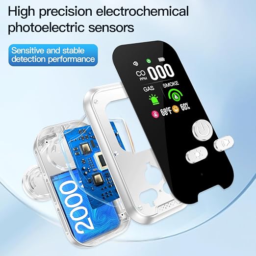 Plug in 6-in-1 Environment Detectors, HD Display Temperature Humidity Monitor - Image 8