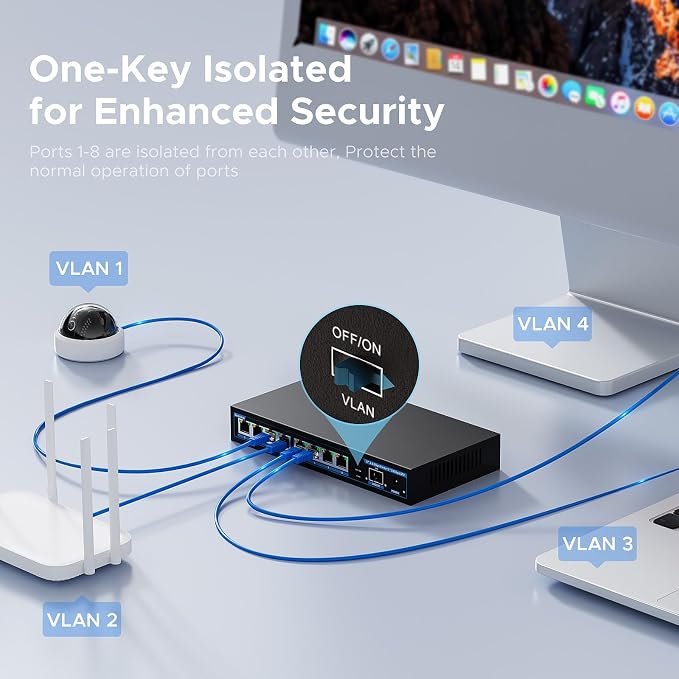 8 Port 2.5Gb Switch with 1*10G SFP+, TEROW 8 x 2.5Gb Base-T & 1 x 10Gbs SFP+ - Image 6