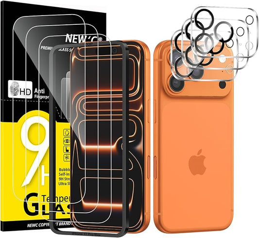 NEW'C 3x Screen Protector for iPhone 17 Pro Max+ 3x Camera Lens Protector by NEWC