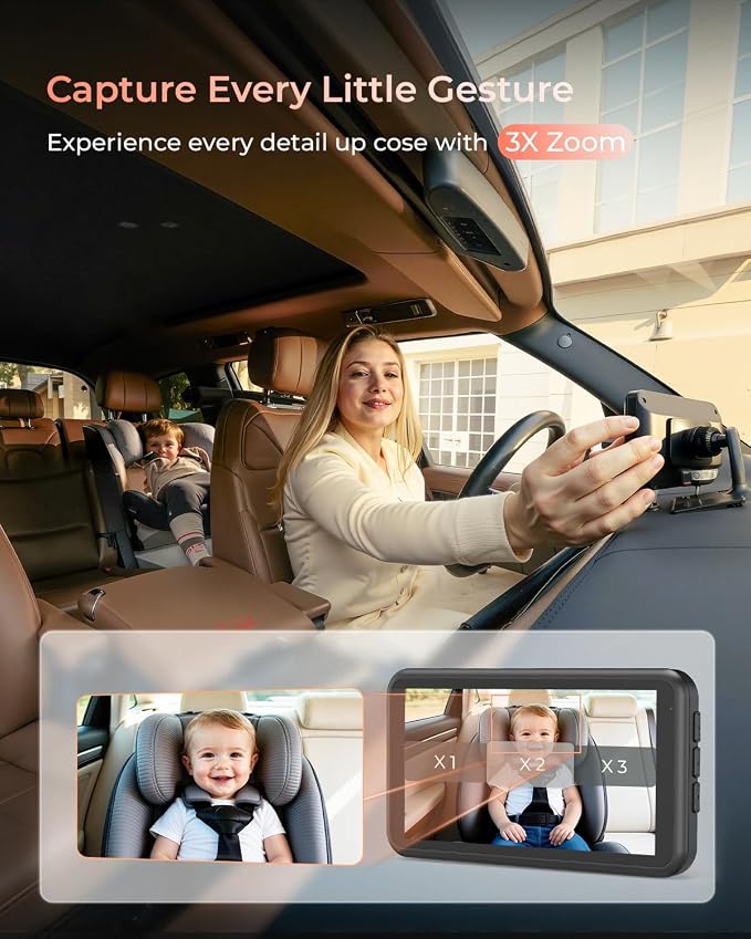Wireless Baby Car Camera, Babyvue BV6 1080P HD Baby Car Monitor - Image 8