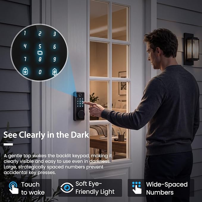 Keyless Entry Door Lock, Biquole Smart Lock, Fingerprint Door Lock | - Image 3