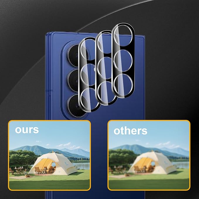 3 Pack Camera Lens Protector for Samsung Galaxy Z Fold 7, Tempered Glass - Image 6