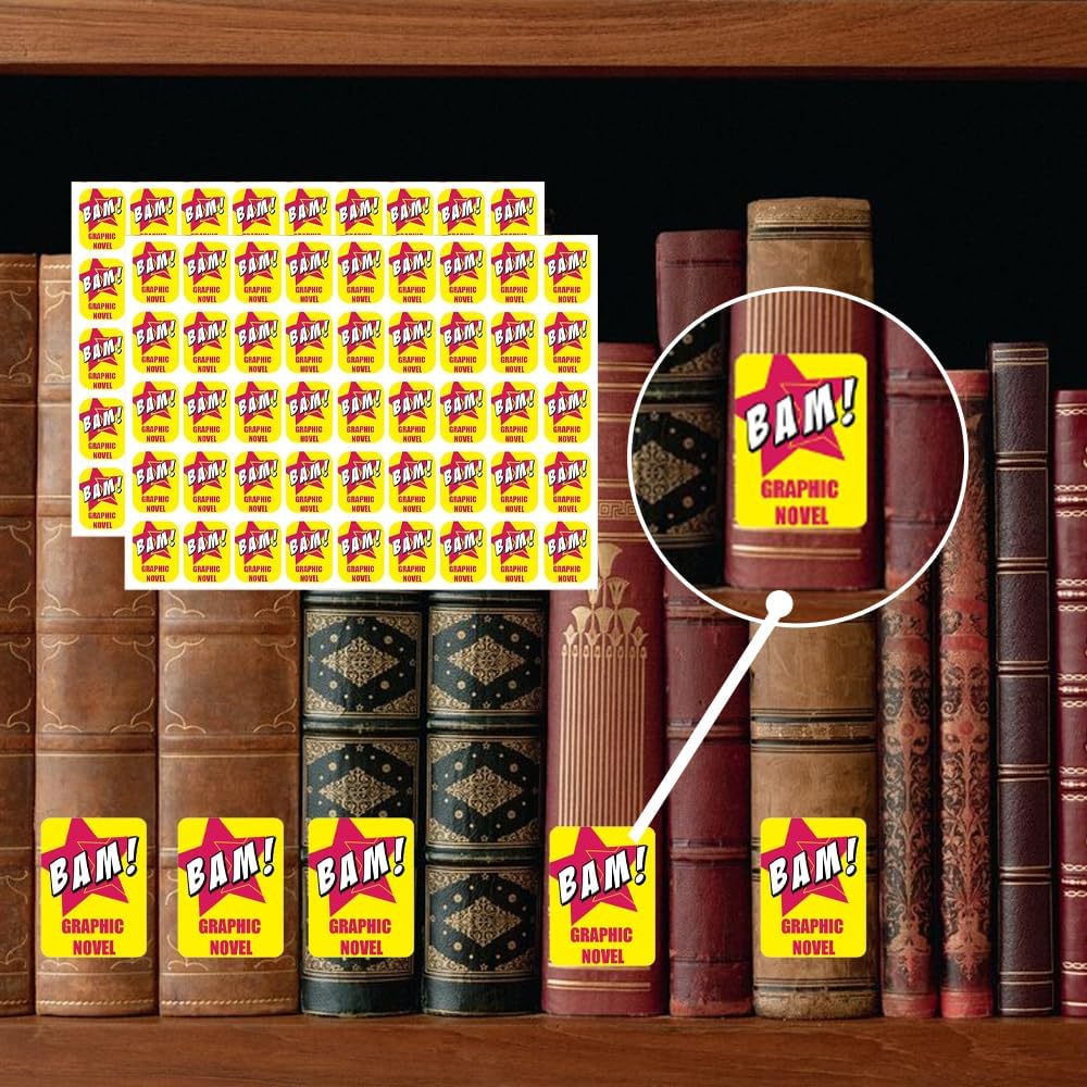 450pcs Genre Book Spine Labels | Library Classification Stickers | Graphic Novels
