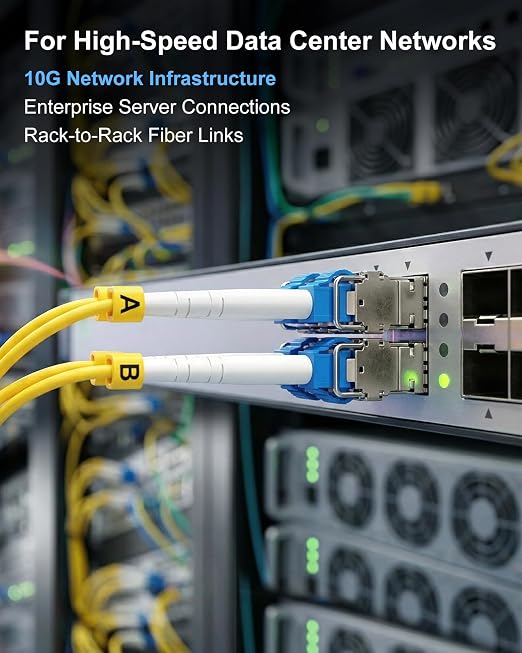2M LC to LC Single Mode Fiber Patch Cable, 10 Pack OS2 LC to LC Fiber Patch - Image 4